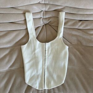 White Knit Corset Top